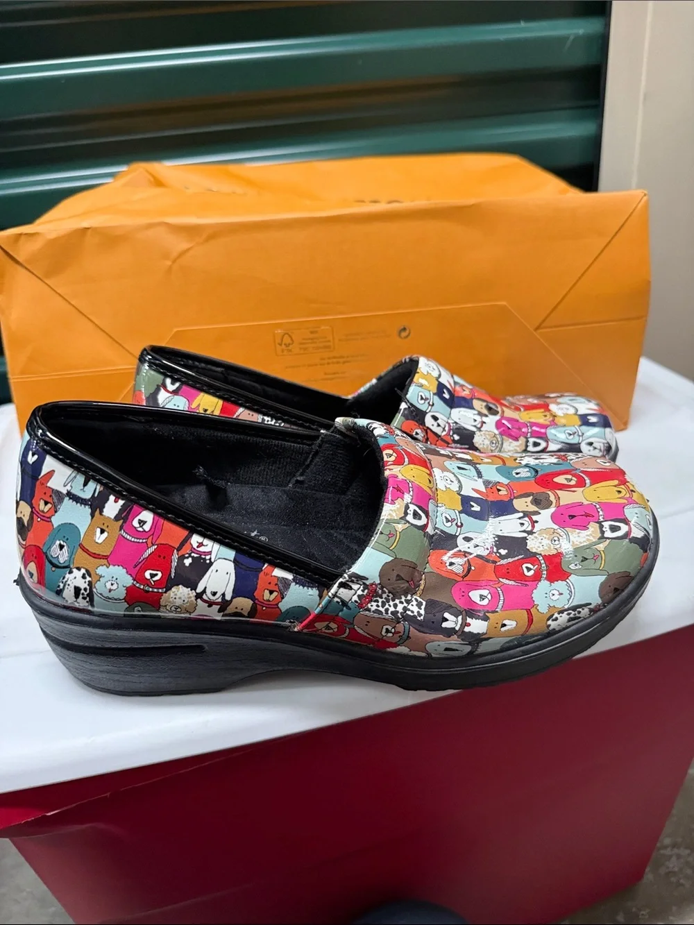 Colorful Dog Print Kids Slip-On Shoes